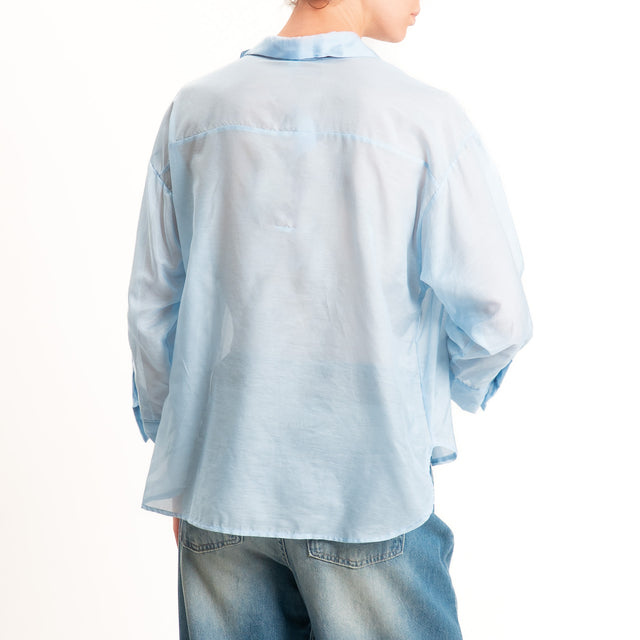 Tensione in-Camicia misto seta taschino paillettes - nuvola/bronzo
