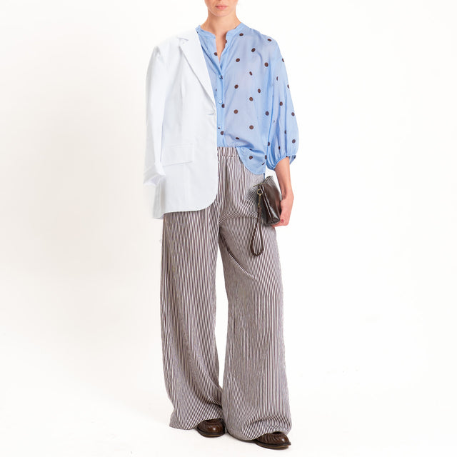 Tensione in-Camicia mussola pois - azzurro/moro