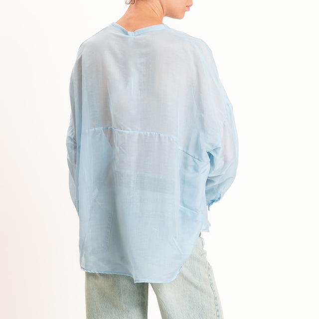 Tensione in-Camicia mussola misto seta - nuvola