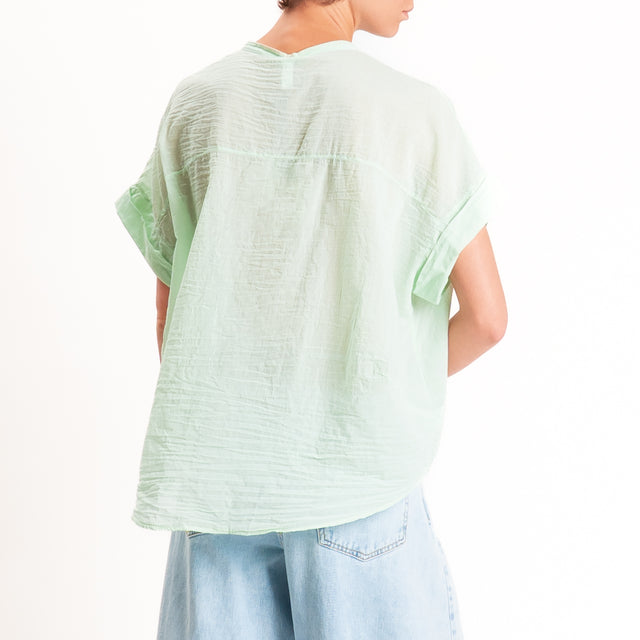 Tensione in-Camicia in mussola manica scesa - acqua
