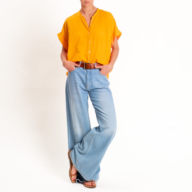 Tensione in-Camicia in mussola manica scesa - mandarino