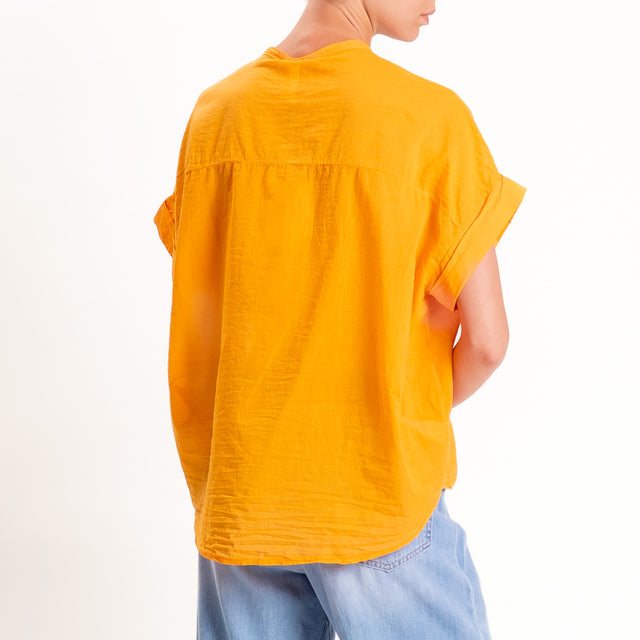 Tensione in-Camicia in mussola manica scesa - mandarino