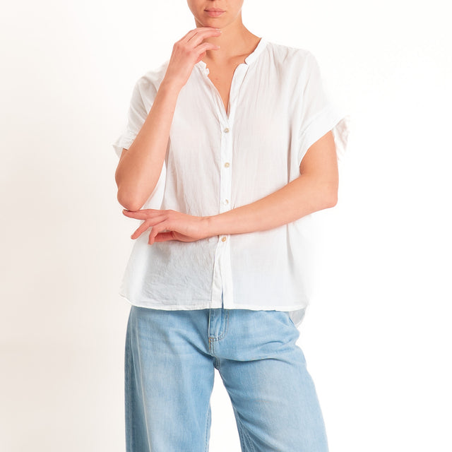 Tensione in-Camicia in mussola manica scesa - panna