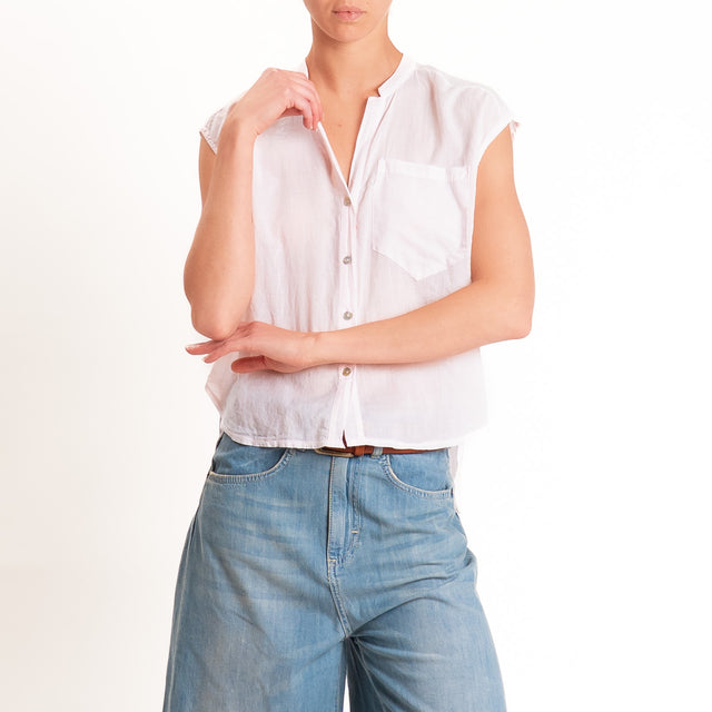 Tensione in-Camicia mussola smanicata - rosa