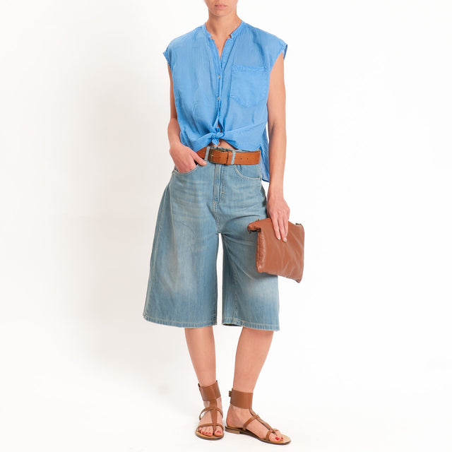 Tensione in-Camicia mussola smanicata - royal
