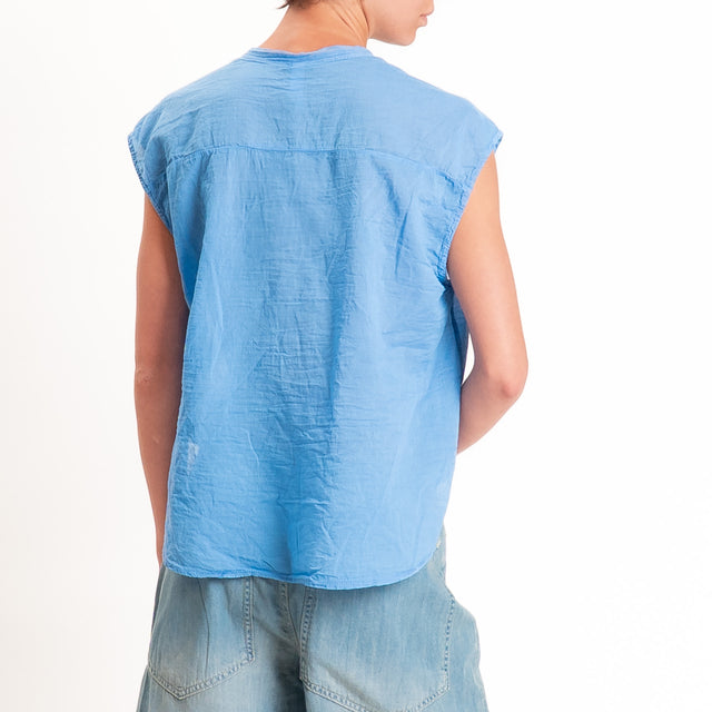 Tensione in-Camicia mussola smanicata - royal