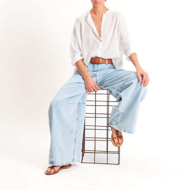 Tensione in-Camicia in mussola - bianco