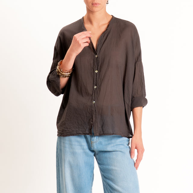 Tensione in-Camicia in mussola - cocco