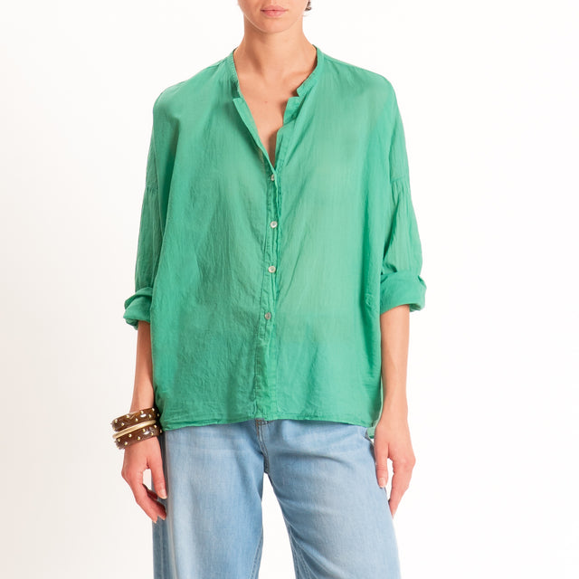 Tensione in-Camicia in mussola - verde