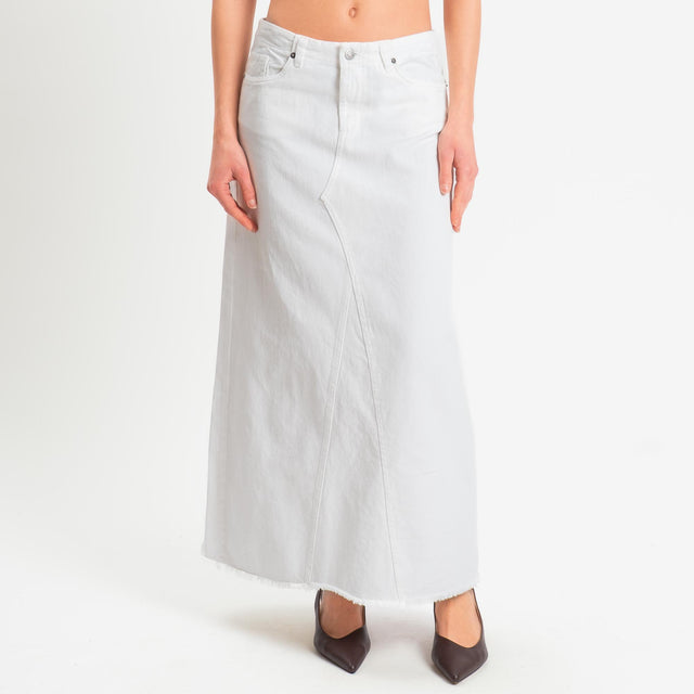 Tensione in-Gonna drill Jeans sfrangiato - panna