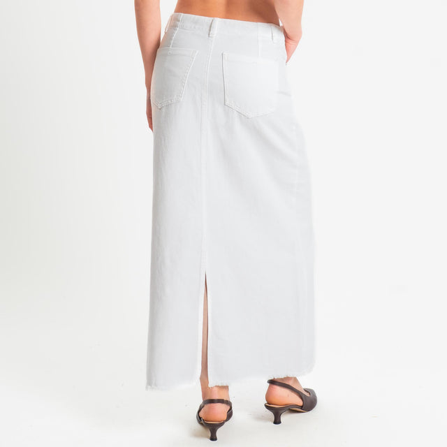 Tensione in-Gonna drill Jeans sfrangiato - panna