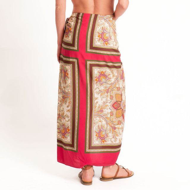 Tensione in-Gonna pareo fantasia - burro/fucsia/militare