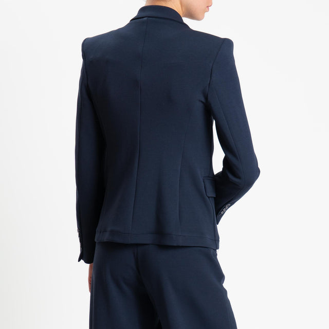 Tensione in-Giacca due bottoni felpa light tessuto elasticizzato - blu