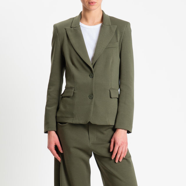 Tensione in-Giacca due bottoni felpa light tessuto elasticizzato - militare