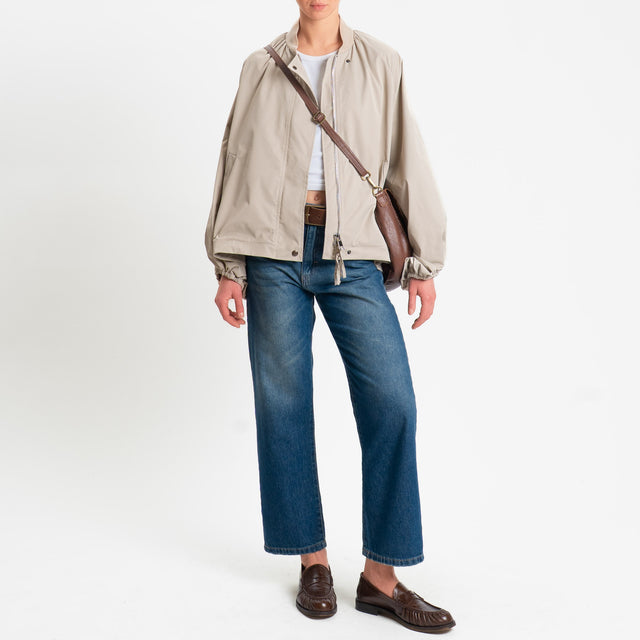 Tensione in-Bomber manica palloncino - sabbia