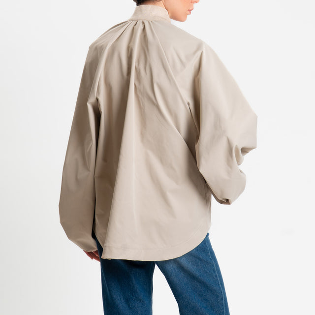 Tensione in-Bomber manica palloncino - sabbia