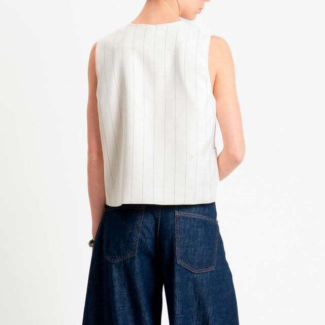 Tensione in-Gilet gessato asimmetrico - panna