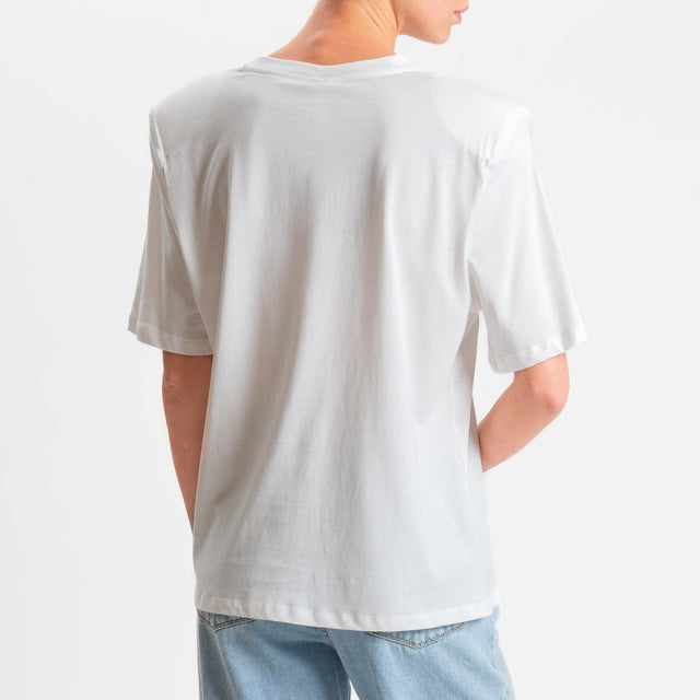 Tensione in-T-shirt mezza manica con spalline - bianco