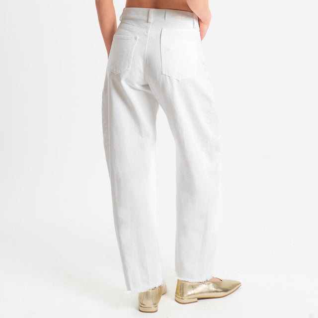 Tensione in-Jeans barrel sfrangiato - panna