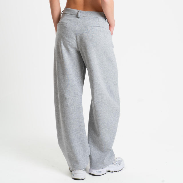 Tensione in-Pantalone barrel felpa light tessuto elasticizzato - grigio chiaro