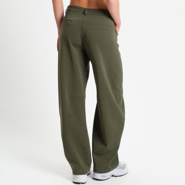 Tensione in-Pantalone barrel felpa light tessuto elasticizzato - militare
