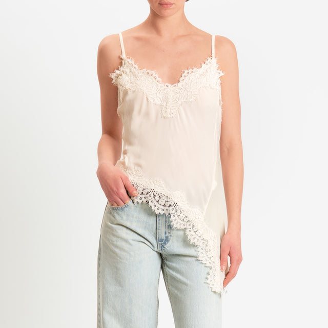 Tensione in-Top lingerie con pizzo - avorio