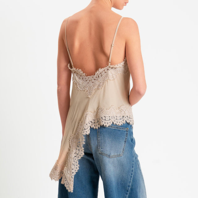 Tensione in-Top lingerie con pizzo - sabbia