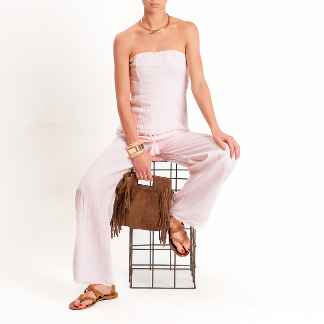Tensione in-Top a fascia 100%LINO - rosa