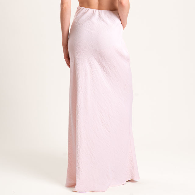 Falda de viscosa con cintura elástica y estampado en relieve - rosa