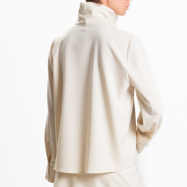 Tensione in-Camicia collo montato - panna