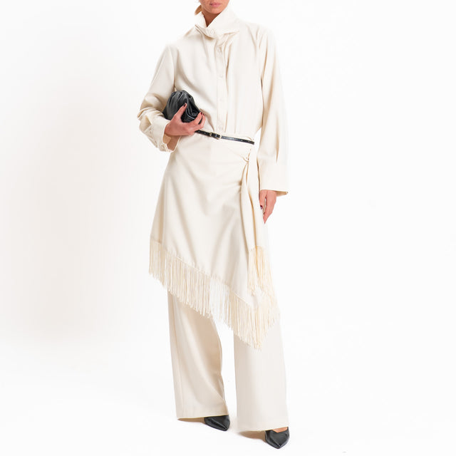 Tensione in-Camicia collo montato - panna