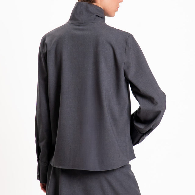 Tensione in-Camicia collo montato - antracite
