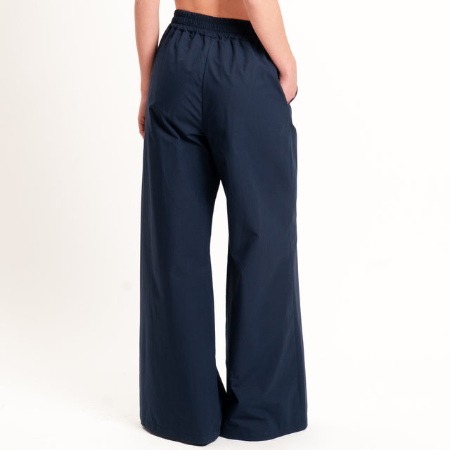 Tensione in-Completo top + pantalone in popeline - blu