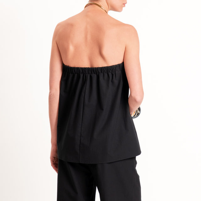 Tensione in-Completo top + pantalone in popeline - nero