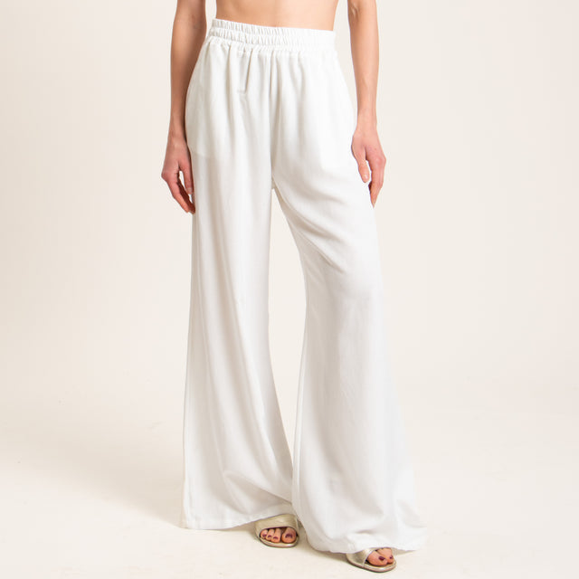 Tensione in-Completo pantalone e top misto lino - panna