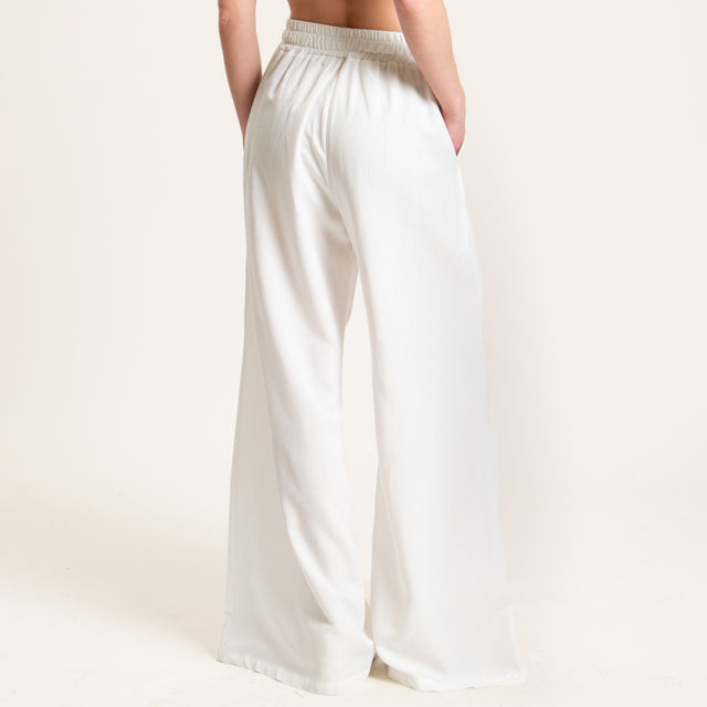 Tensione in-Completo pantalone e top misto lino - panna