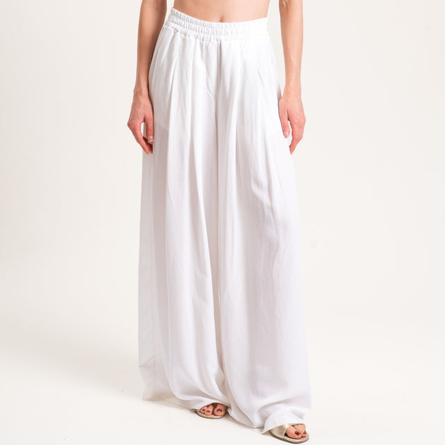Tensione in-Completo top e pantalone misto lino - bianco