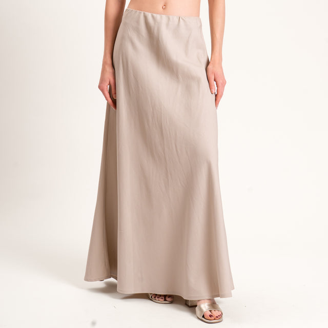 Tensione in-Completo top e gonna misto lino - beige
