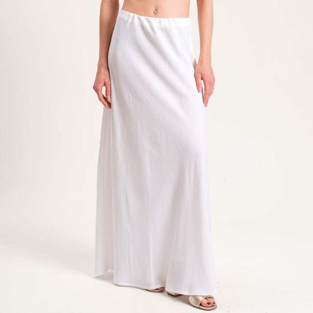 Tensione in-Completo top e gonna misto lino - bianco