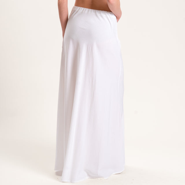 Tensione in-Completo top e gonna misto lino - bianco
