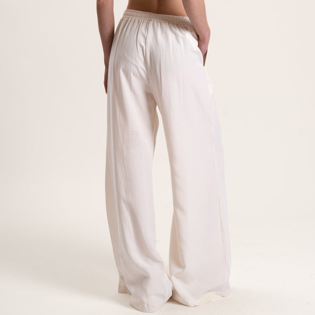 Tensione in-Completo misto lino top e pantalone - panna