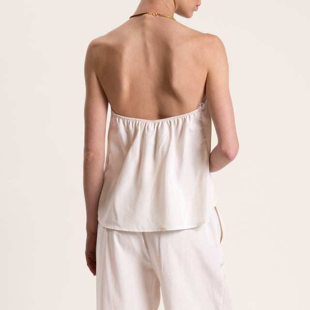 Tensione in-Completo misto lino top e pantalone - panna
