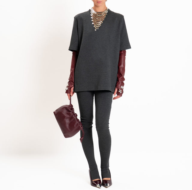 Tensione in-Leggings cut out punto milano - antracite
