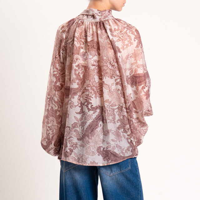 Tensione in-Blusa tessuto lyocell fibra naturale - sand/mauve