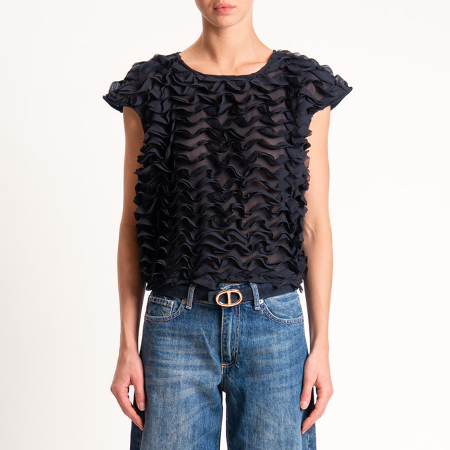Tensione in-Blusa smanicata georgette - nero