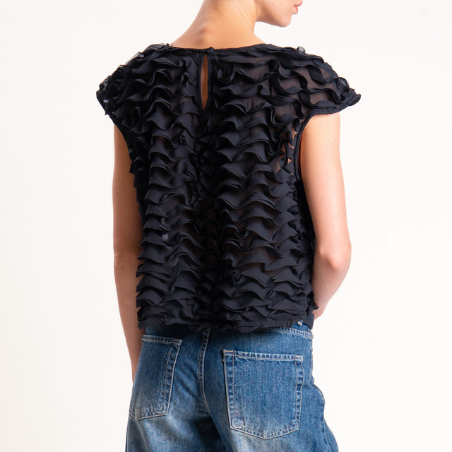 Tensione in-Blusa smanicata georgette - nero