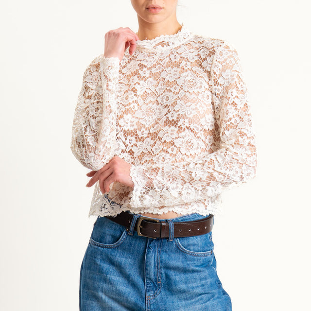 Tensione in-Blusa in pizzo - burro