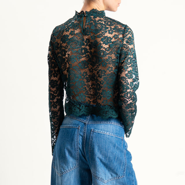 Tensione in-Blusa in pizzo - VERDE