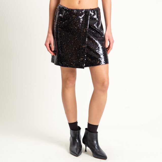 Tensione in-Minigonna portafoglio paillettes - moro