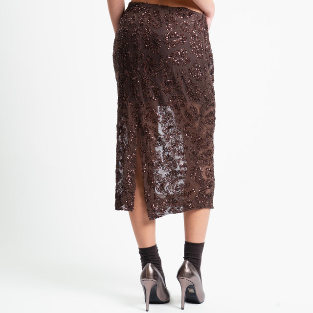 Tensione in-Gonna tulle con paillettes - moro